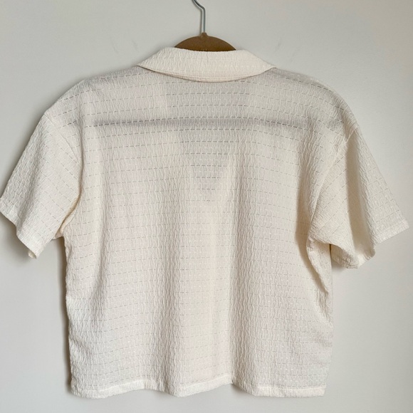 Madewell Crinkle-Knit Button-Front Top - Picture 5 of 8